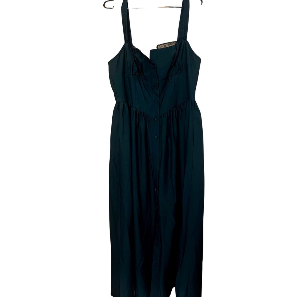 Rihoas Black Square Neck Lace Cami Midi Dress - Picture 2 of 3
